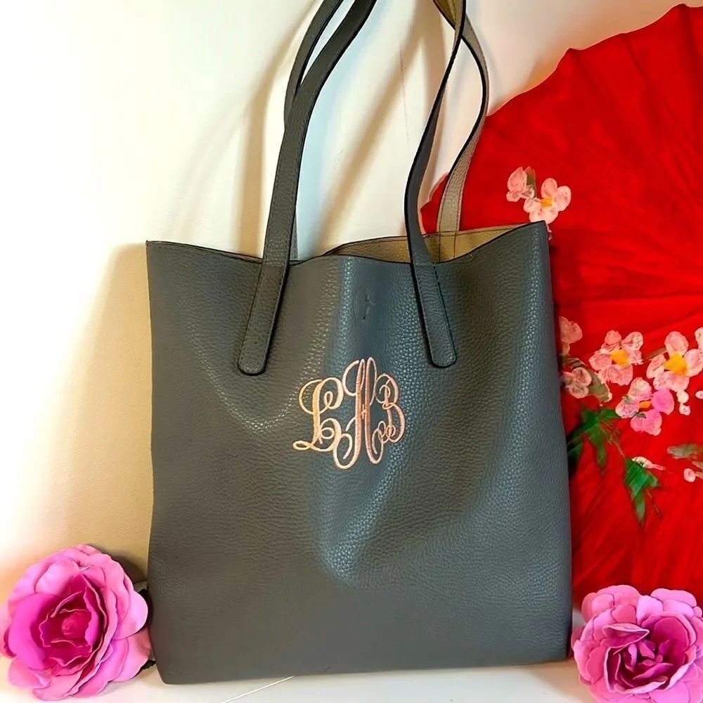 Are your initials LBH? Ultra Soft Faux leather monogrammed tote - cute!